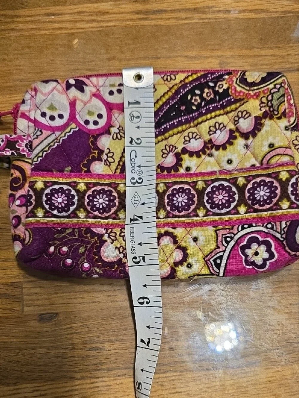 Vera Bradley Purple Pink Paisley Quilted Cosmetic Pouch